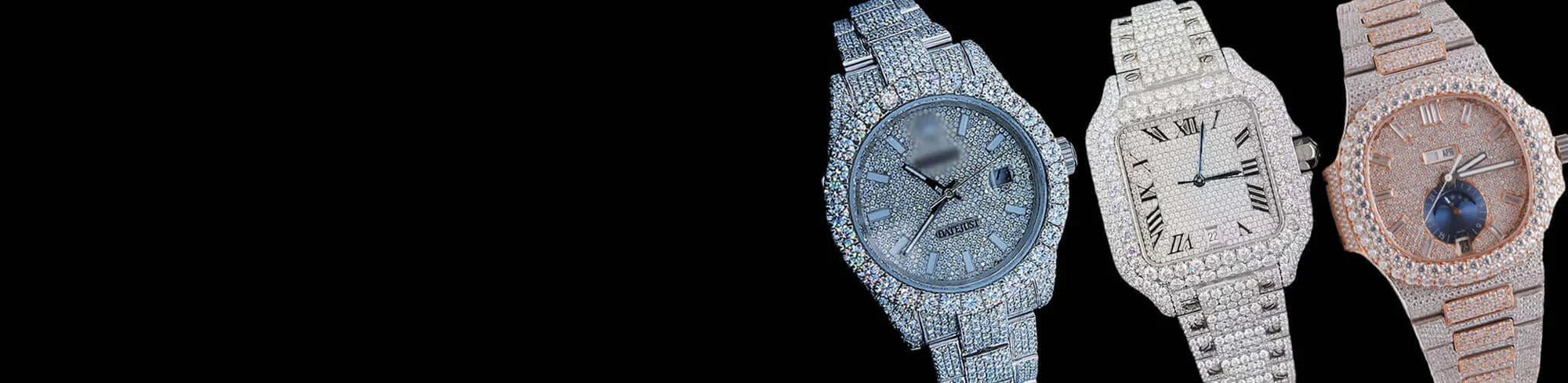 Moissanite analog watch