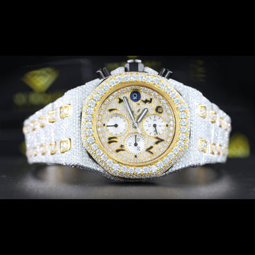 Moissanite Studded Watch Swiss Movement Automatic Watch For Man