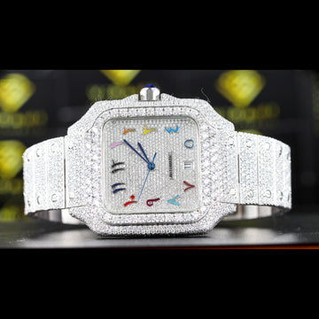 VVS1 Moissanite Iced Out Watch Swiss Movement Automatic Watch For Man