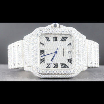 Moissanite Iced Out Watch Swiss Movement Automatic Watch For Man