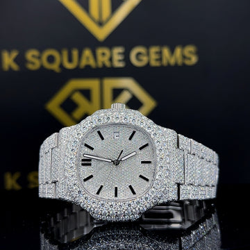 MOISSANITE ICED OUT WATCH SWISS MOVEMENT AUTOMATIC WATCH