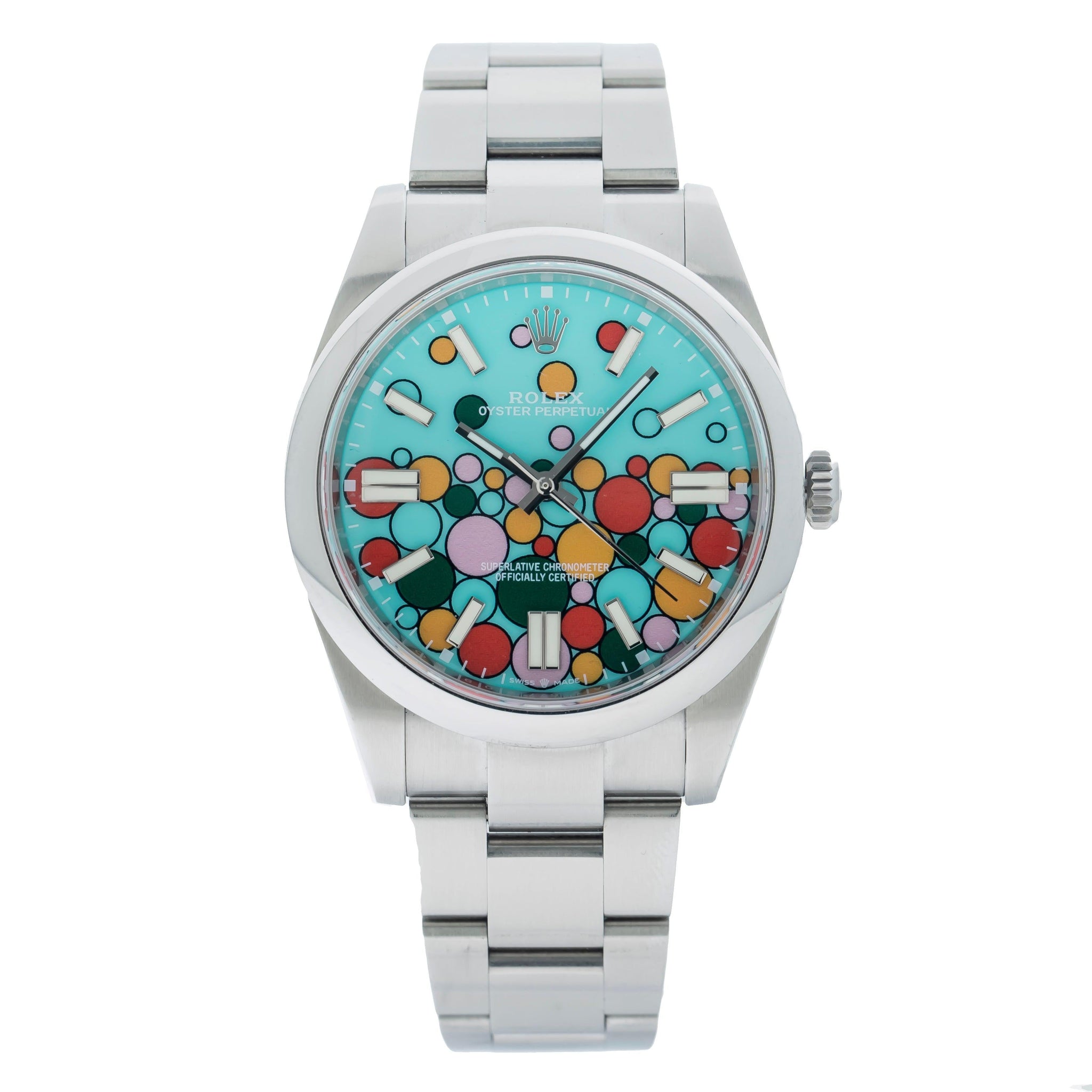 Rolex Oyster Perpetual Turquoise Celebration Dial With Oyster Bracelet