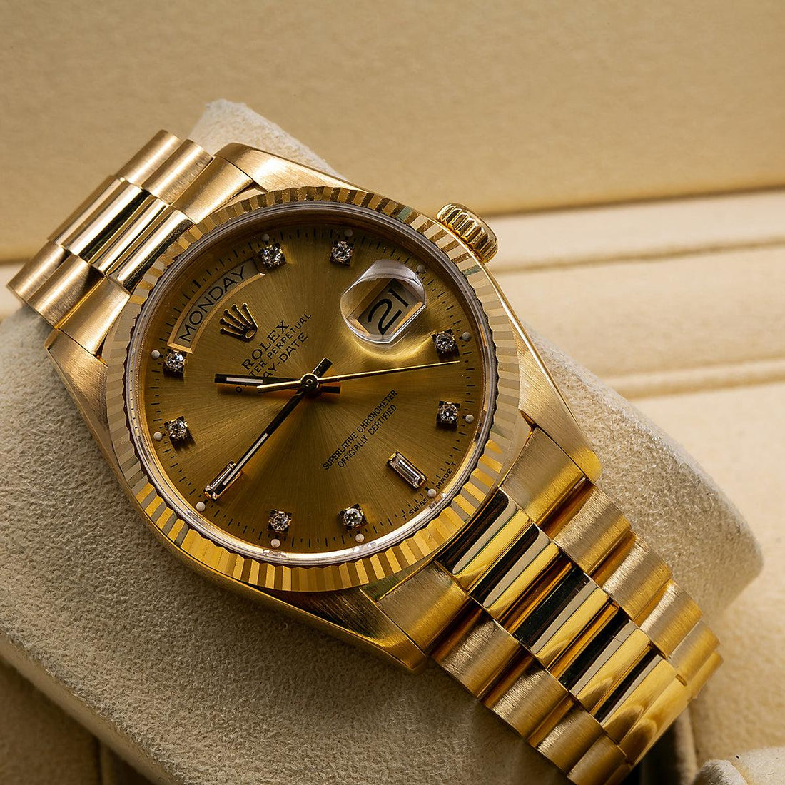 Rolex Day-Date Champagne Dial With Yellow Gold Bracelet