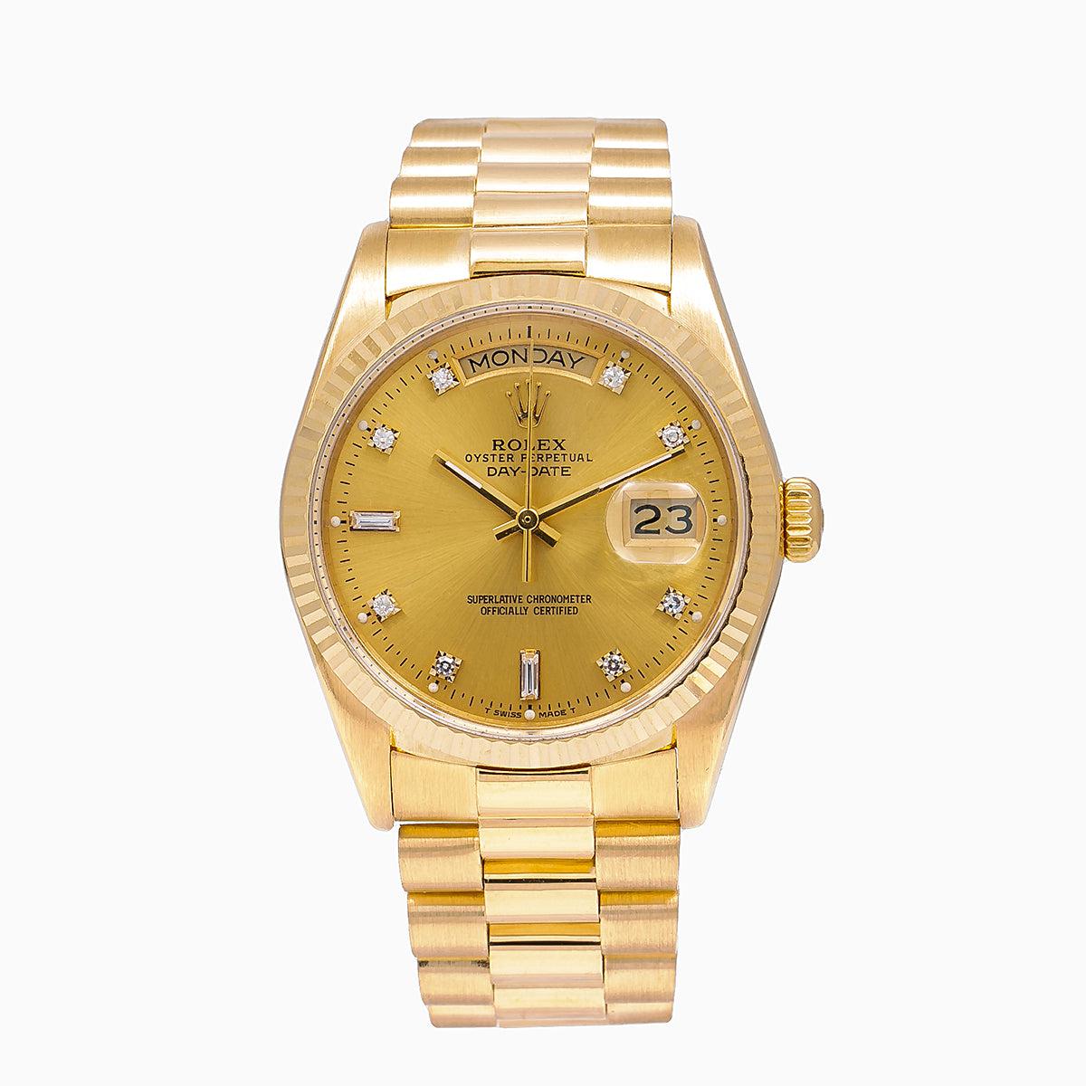 Rolex Day-Date Champagne Dial With Yellow Gold Bracelet