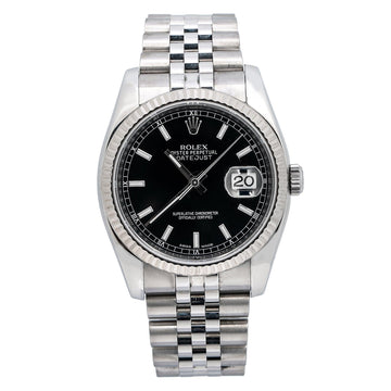 Rolex Datejust Black Dial With Stainless Steel Bracelet