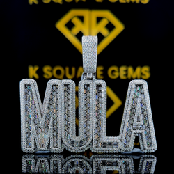 MulaFlex 9.42 Ct VVS1 Moissanite Custom Pendant in 925 Sterling Silver offers bold luxury and personalized design