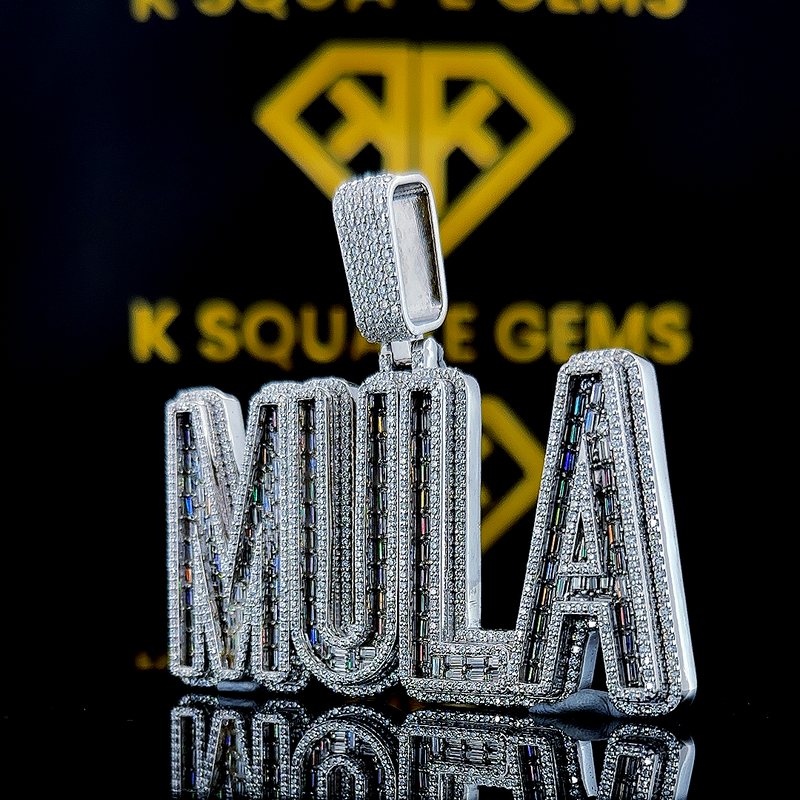 MulaFlex 9.42 Ct VVS1 Moissanite Custom Pendant in 925 Sterling Silver offers bold luxury and personalized design