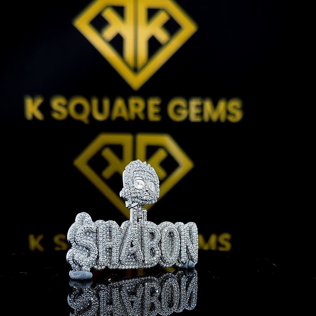 Discover the GemBlox 3.85 Ct Custom Moissanite Hip Hop Pendant, featuring a VVS1 round diamond in 925 sterling silver.