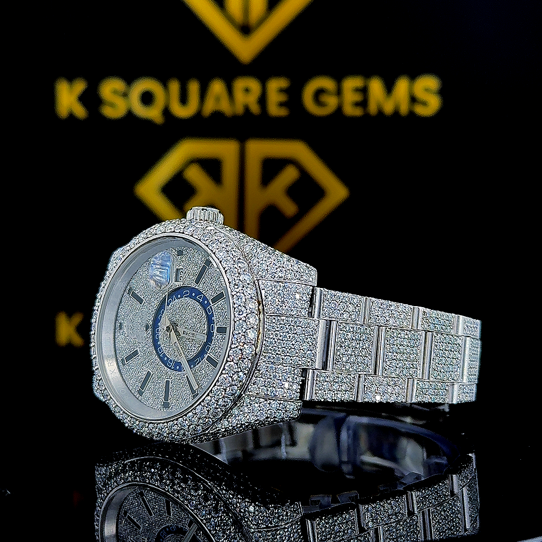 MOISSANITE ICED OUT WATCH SWISS MOVEMENT AUTOMATIC WATCH FOR MAN