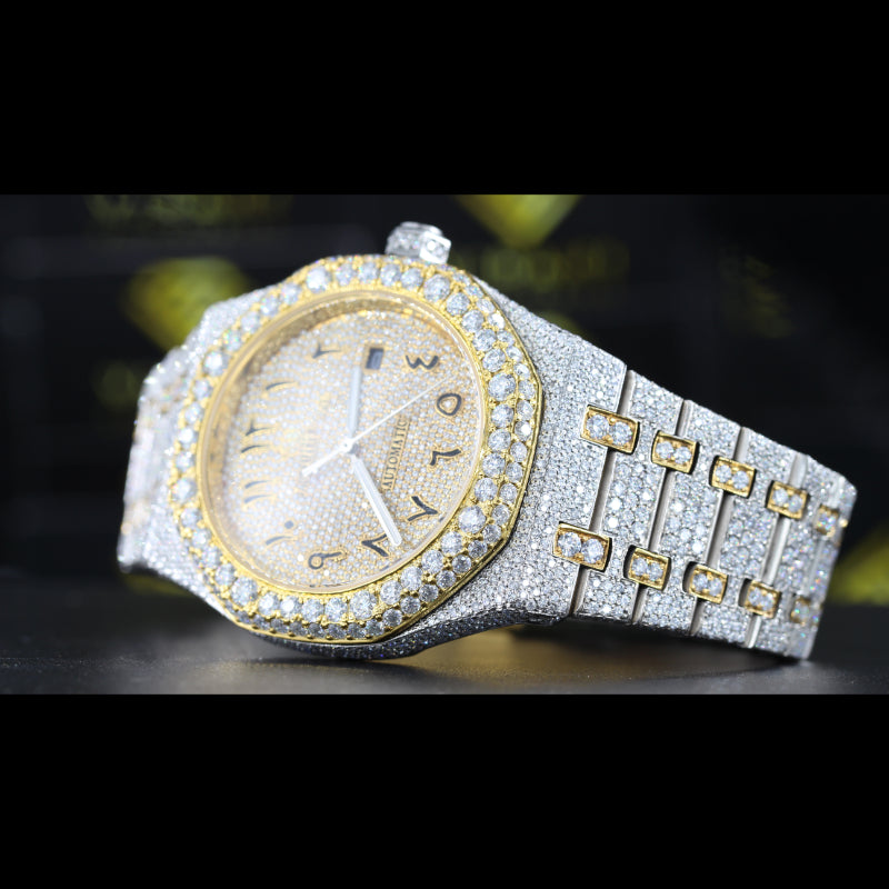 Moissanite Iced Out Watch Swiss Movement Automatic Watch For Man