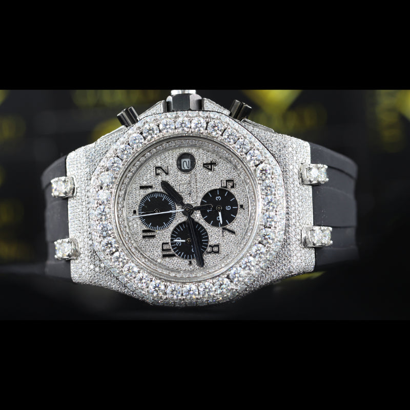 VVS1 Moissanite Iced Out Watch Swiss Movement Automatic Watch For Man