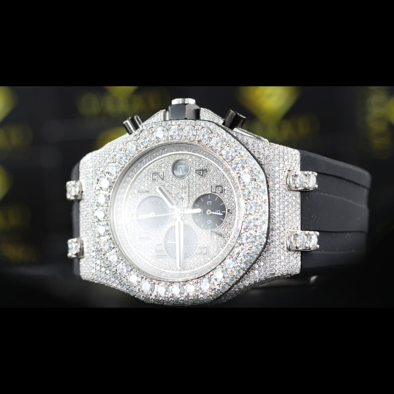 VVS1 Moissanite Iced Out Watch Swiss Movement Automatic Watch For Man