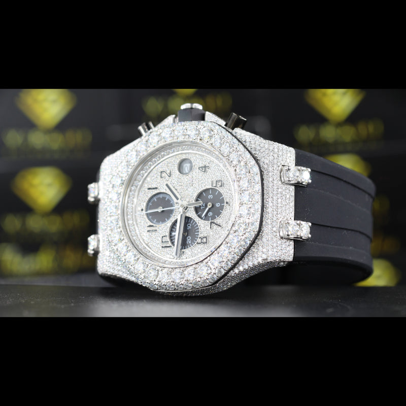 VVS1 Moissanite Iced Out Watch Swiss Movement Automatic Watch For Man