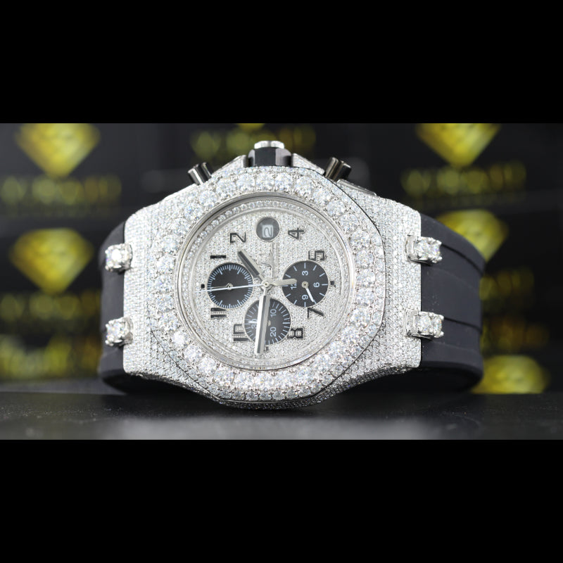 VVS1 Moissanite Iced Out Watch Swiss Movement Automatic Watch For Man