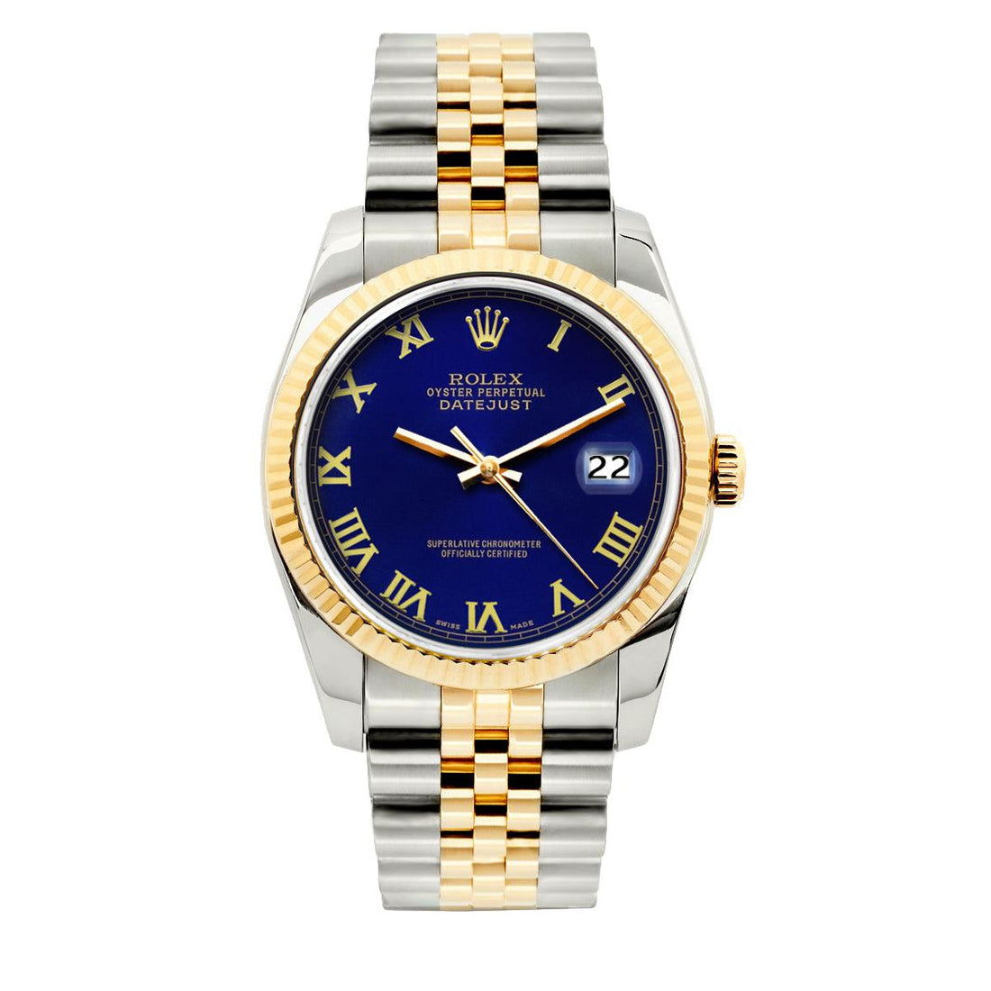 Datejust Blue Roman Jubilee Bracelet Watch Front View