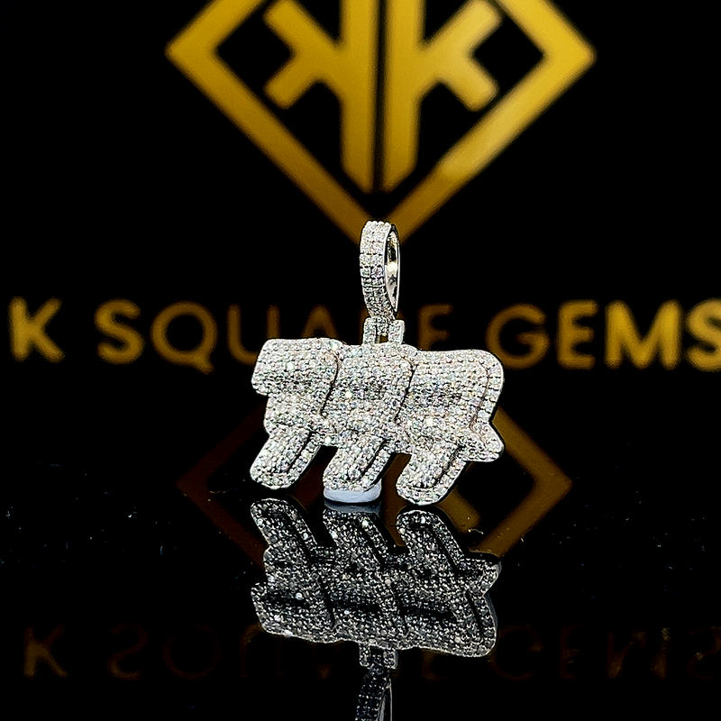 Triple 777 Moissanite Pendant