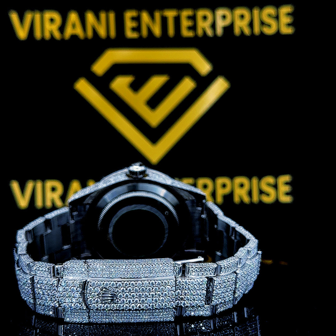 MOISSANITE ICED OUT WATCH SWISS MOVEMENT AUTOMATIC WATCH