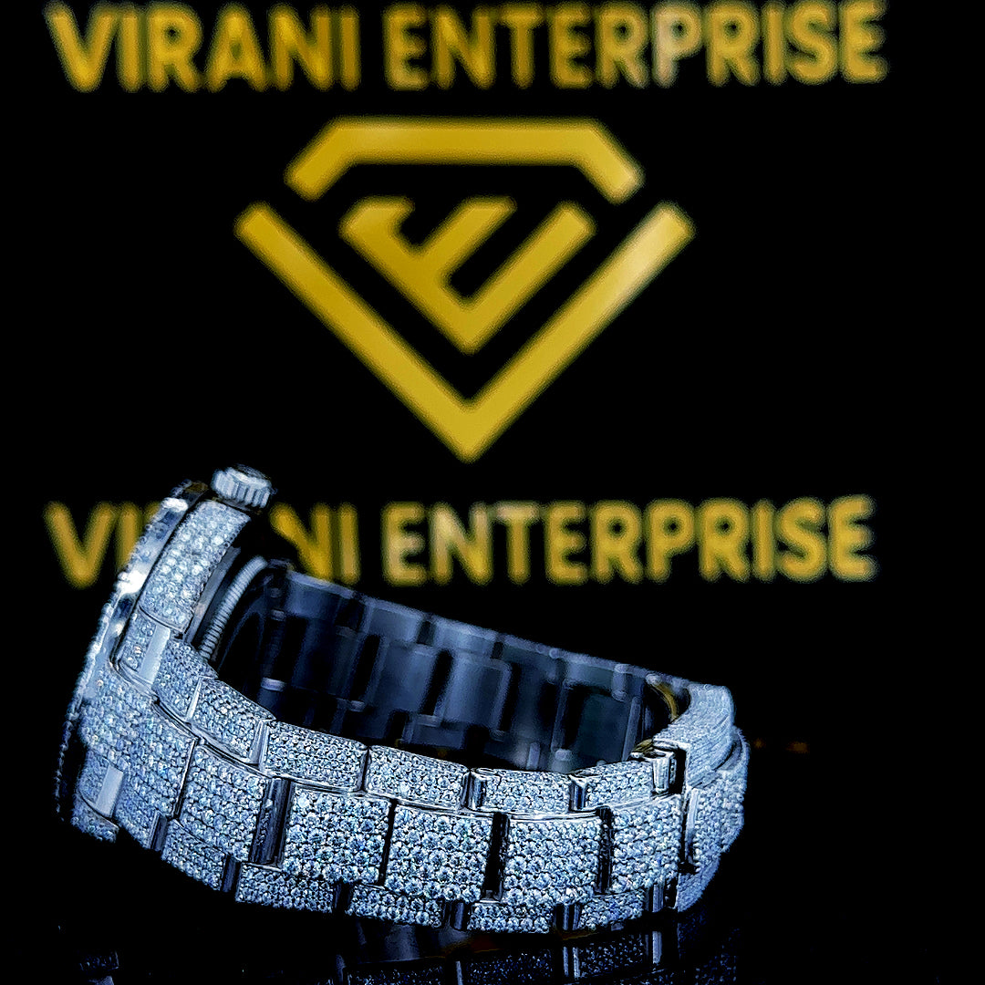 MOISSANITE ICED OUT WATCH SWISS MOVEMENT AUTOMATIC WATCH