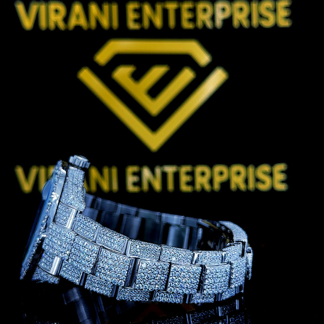 MOISSANITE ICED OUT WATCH SWISS MOVEMENT AUTOMATIC WATCH