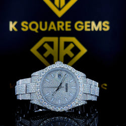 Latest Design Customized Fashion Jewelry Fully Iced Out Vvs Moissanite Stainless steel Wrist Watch For Men Top Quality