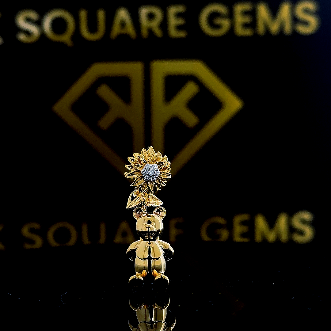 Bloom Bear Moissanite Pendant
