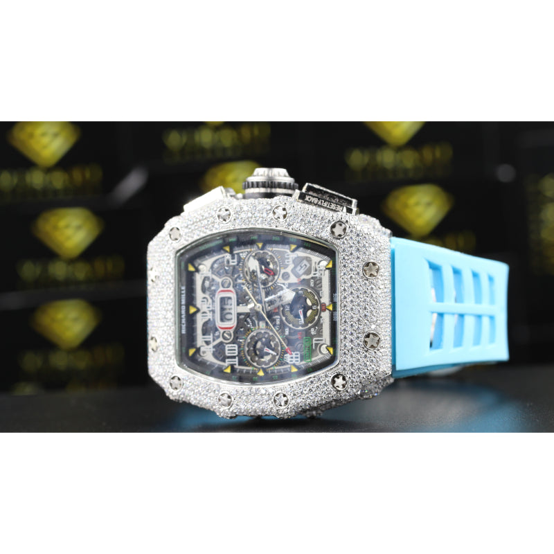 Moissanite Iced Out Watch Swiss Movement Automatic Watch For Man