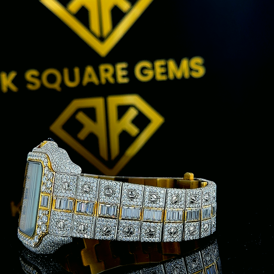 MOISSANITE ICED OUT WATCH SWISS MOVEMENT AUTOMATIC WATCH FOR MAN