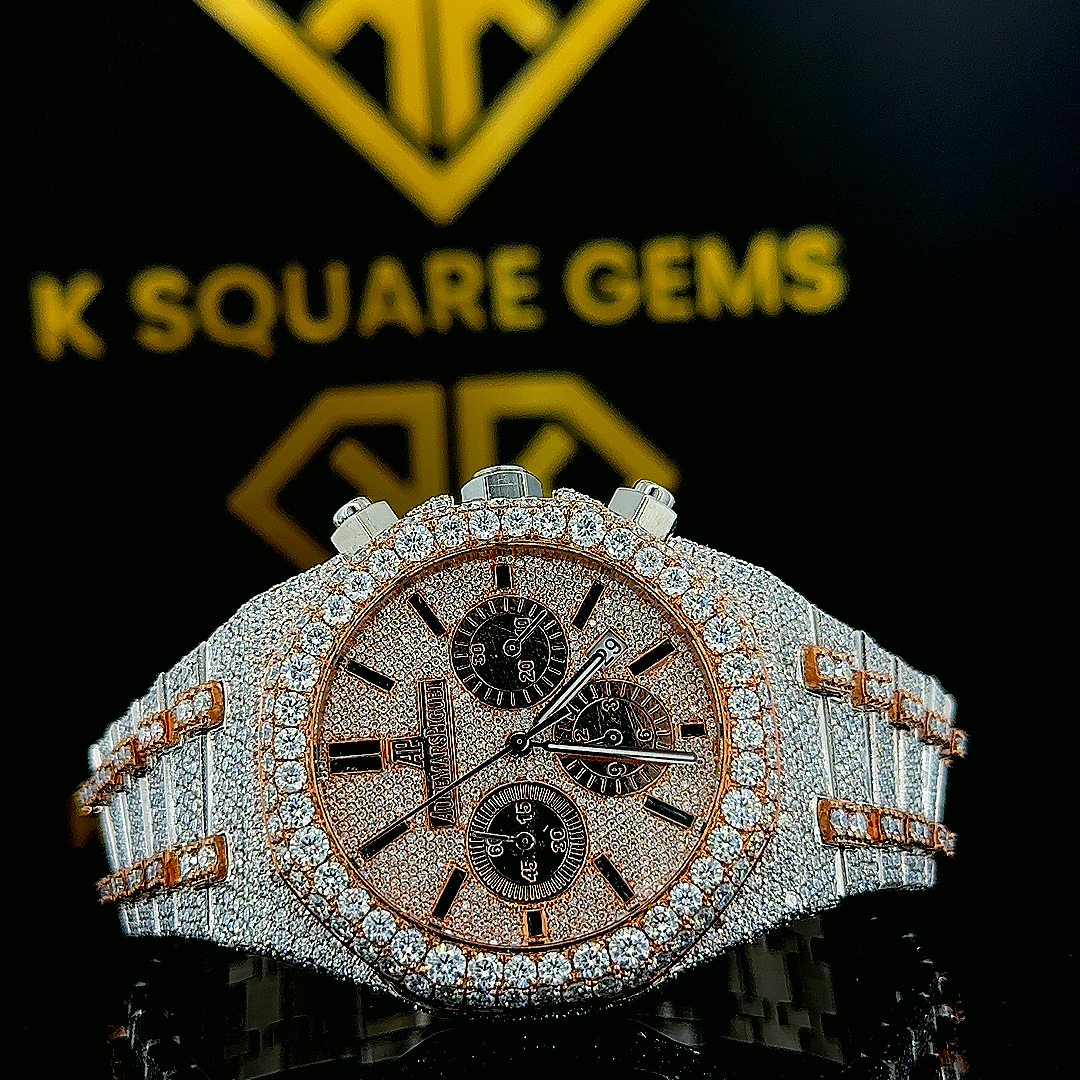 MOISSANITE ICED OUT WATCH SWISS MOVEMENT AUTOMATIC WATCH FOR MAN