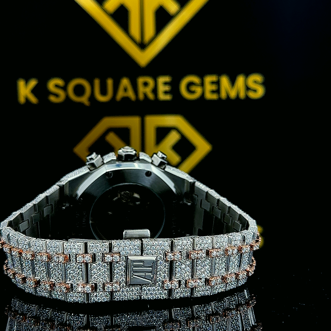 MOISSANITE ICED OUT WATCH SWISS MOVEMENT AUTOMATIC WATCH FOR MAN