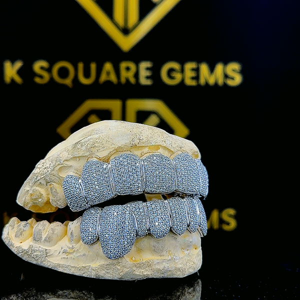 Custom Hip Hop Iced out 925 Sterling Silver VVS Moissanite Diamond Grillz Gold Plated Jewelry with Sparkling Pass Diamond Tester