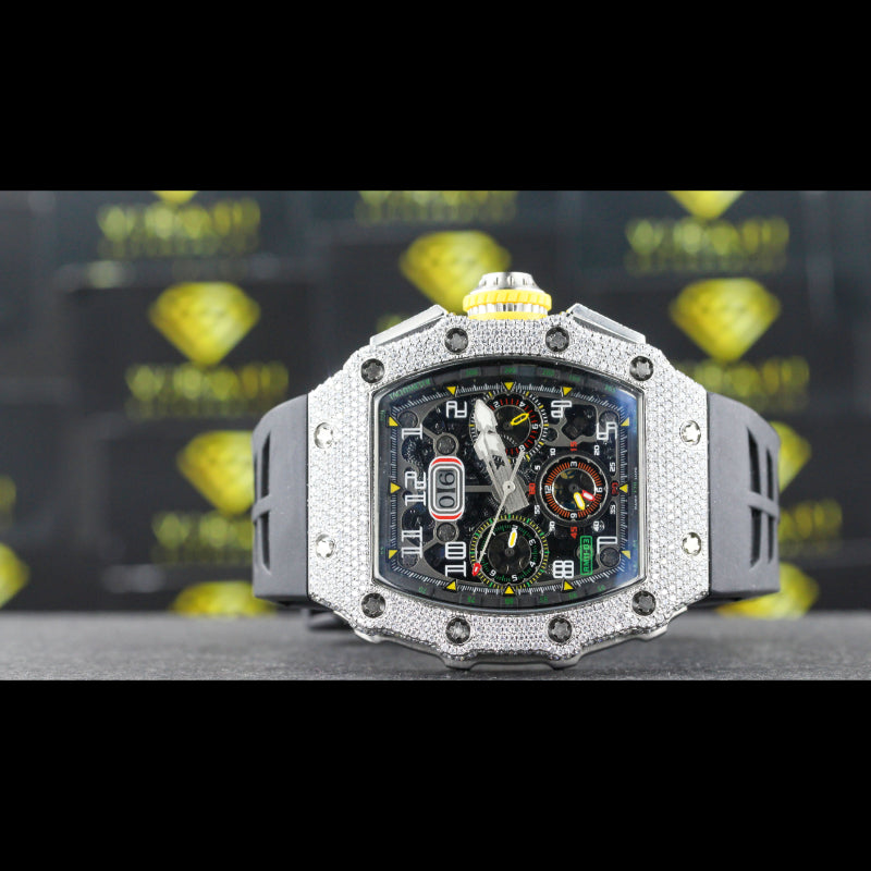 Moissanite Iced Out Watch Swiss Movement Automatic Watch For Man