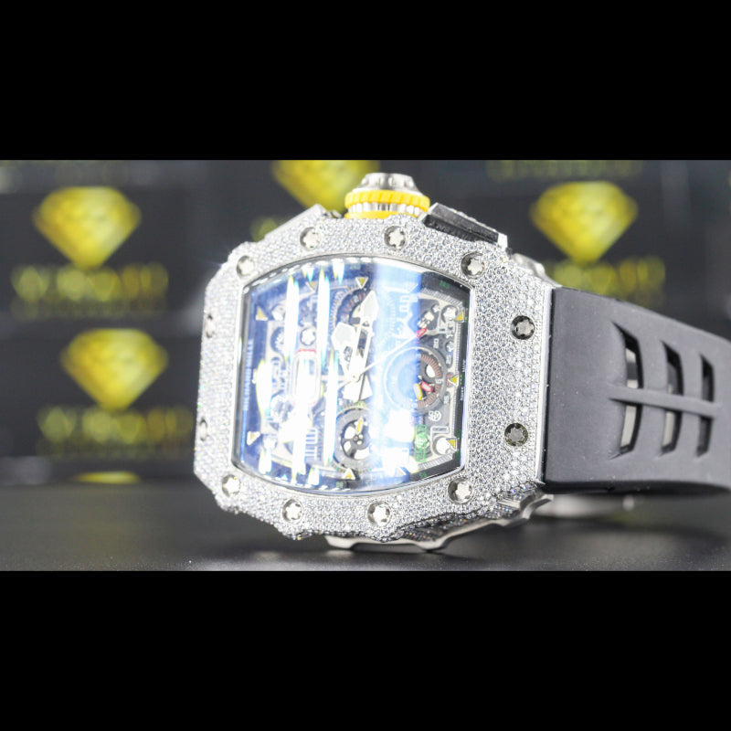 Moissanite Iced Out Watch Swiss Movement Automatic Watch For Man