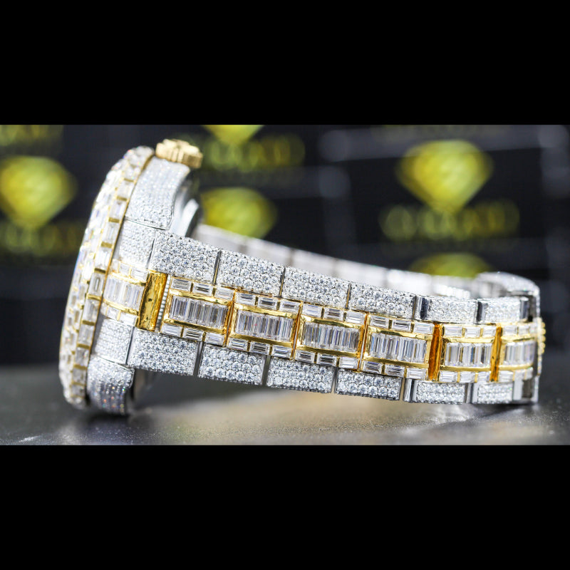 Moissanite Studded Watch Swiss Movement Automatic Watch For Man