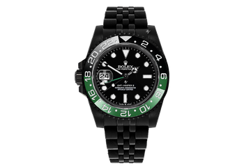Rolex GMT-Master II Green Tone Black Dial Watch Front View