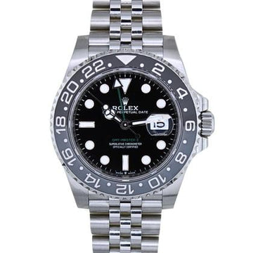 Rolex Oyster Perpetual Black Dial GMT Master II Watch Front View