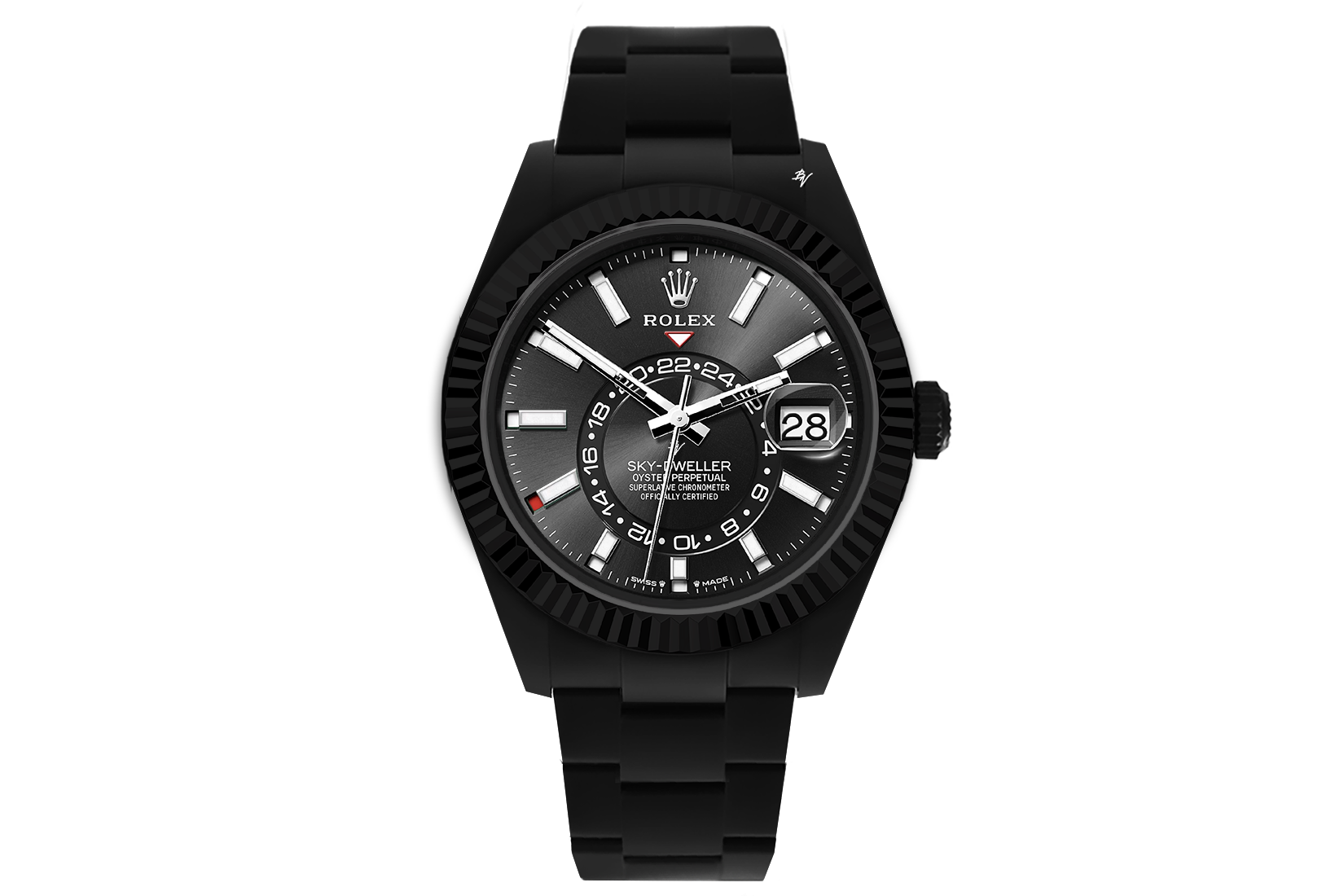 Rolex Sky-Dweller Full Black Edition Watch Front View