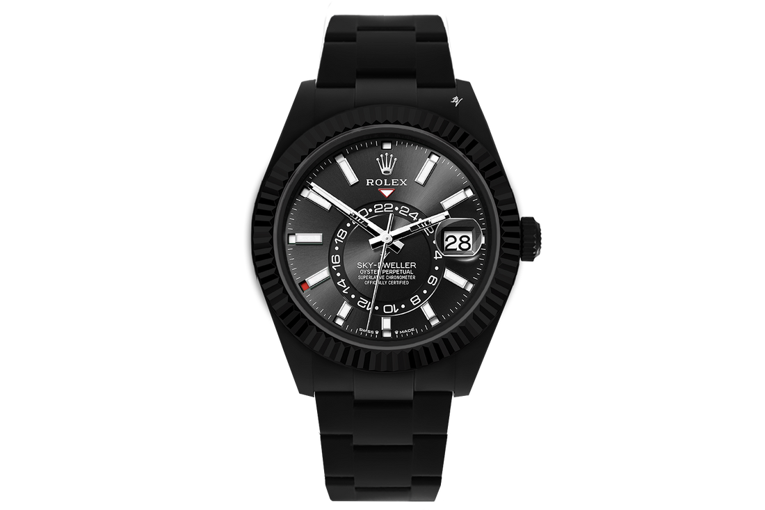 Rolex Sky-Dweller Full Black Edition Watch Front View