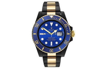 Rolex Submariner Two Tone Blue Dial Watch Front View