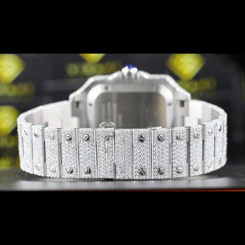 VVS1 Moissanite Iced Out Watch Swiss Movement Automatic Watch For Man