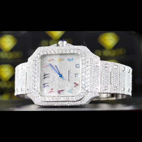 VVS1 Moissanite Iced Out Watch Swiss Movement Automatic Watch For Man