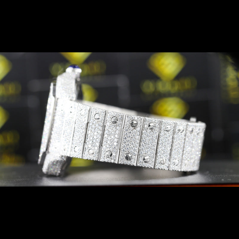 VVS1 Moissanite Iced Out Watch Swiss Movement Automatic Watch For Man