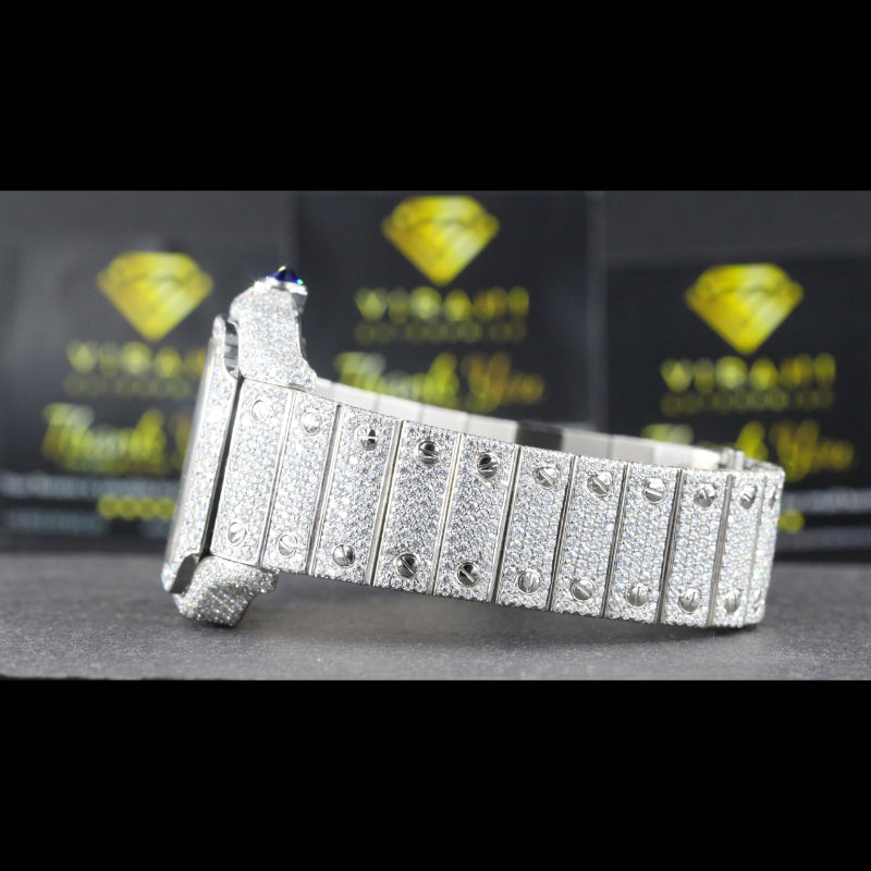Moissanite Iced Out Watch Swiss Movement Automatic Watch For Man