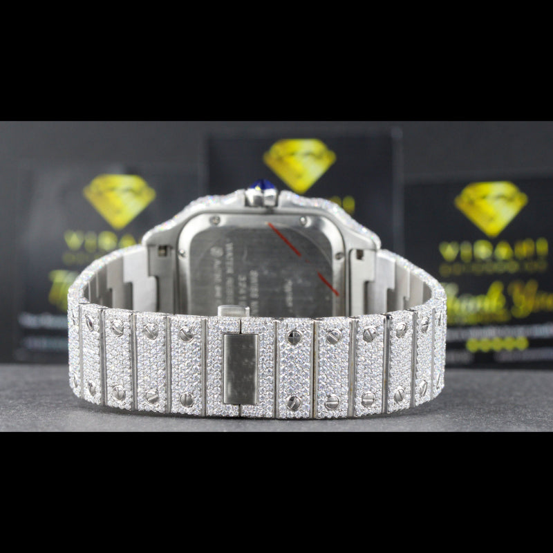 Moissanite Iced Out Watch Swiss Movement Automatic Watch For Man