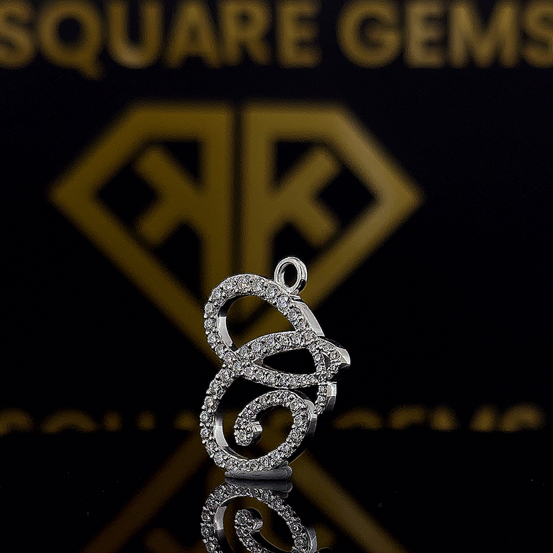 The Gliss Round Moissanite Hip Hop Pendant showcases a 1.10 Ct VVS1 moissanite diamond in 925 sterling silver