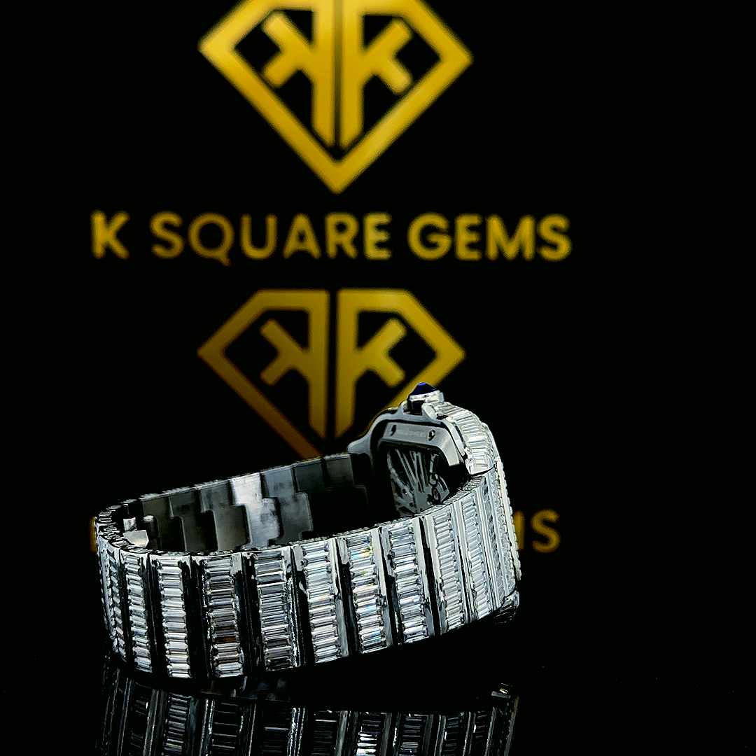 MOISSANITE ICED OUT WATCH SWISS MOVEMENT AUTOMATIC WATCH FOR MAN