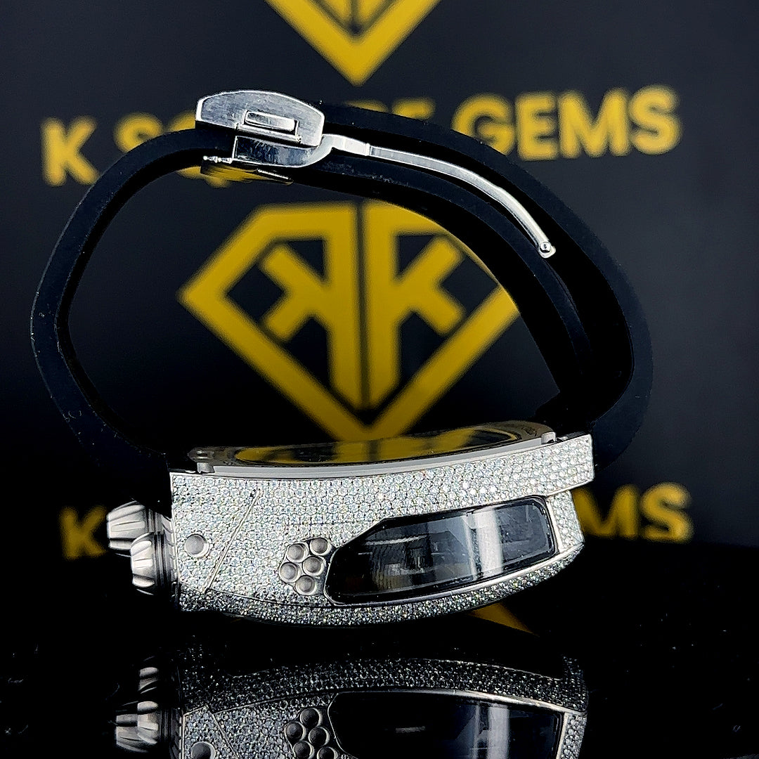 MOISSANITE ICED OUT WATCH SWISS MOVEMENT AUTOMATIC WATCH