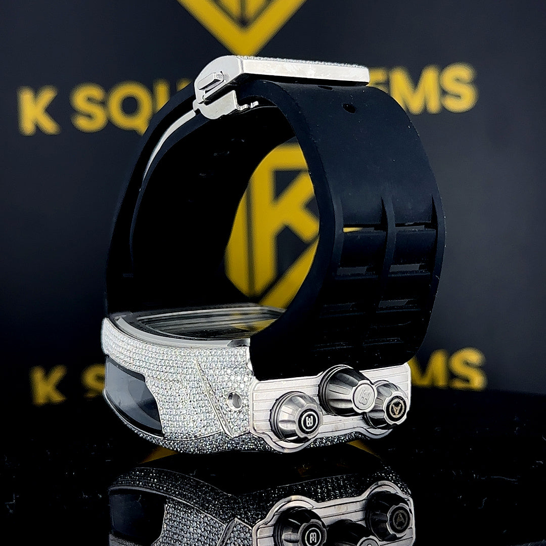 MOISSANITE ICED OUT WATCH SWISS MOVEMENT AUTOMATIC WATCH