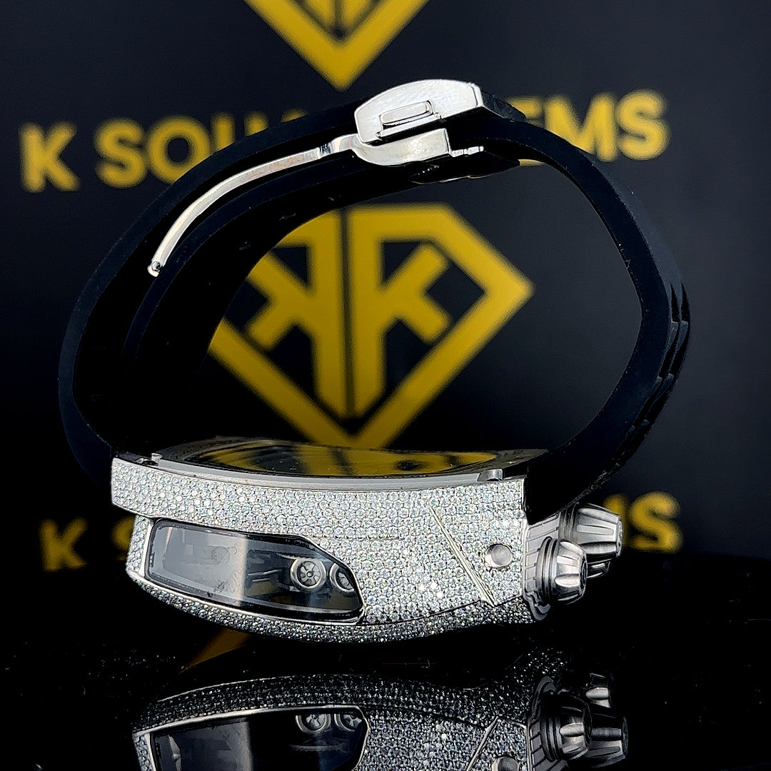 MOISSANITE ICED OUT WATCH SWISS MOVEMENT AUTOMATIC WATCH