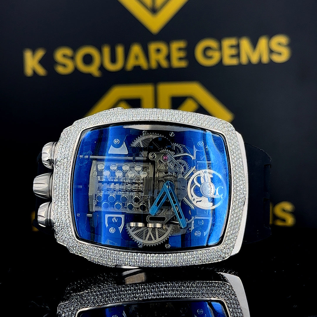 MOISSANITE ICED OUT WATCH SWISS MOVEMENT AUTOMATIC WATCH