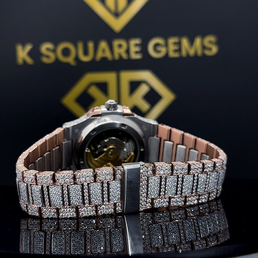 MOISSANITE ICED OUT WATCH SWISS MOVEMENT AUTOMATIC WATCH